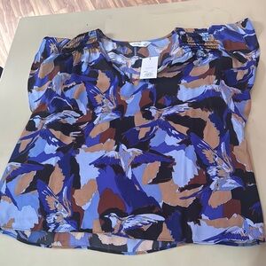 Nine West Blue and Brown Blouse
